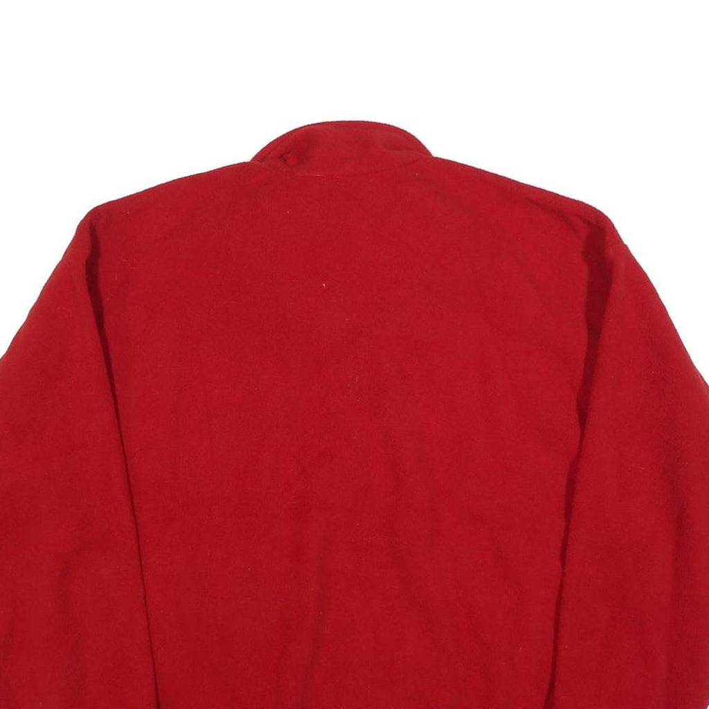 CH SPORT Mens Red Plain Pullover Jumper 1/4 Zip Polyester Blend L