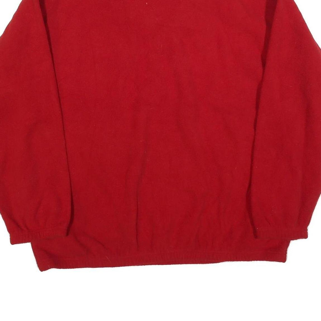 CH SPORT Mens Red Plain Pullover Jumper 1/4 Zip Polyester Blend L