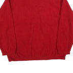 CH SPORT Mens Red Plain Pullover Jumper 1/4 Zip Polyester Blend L