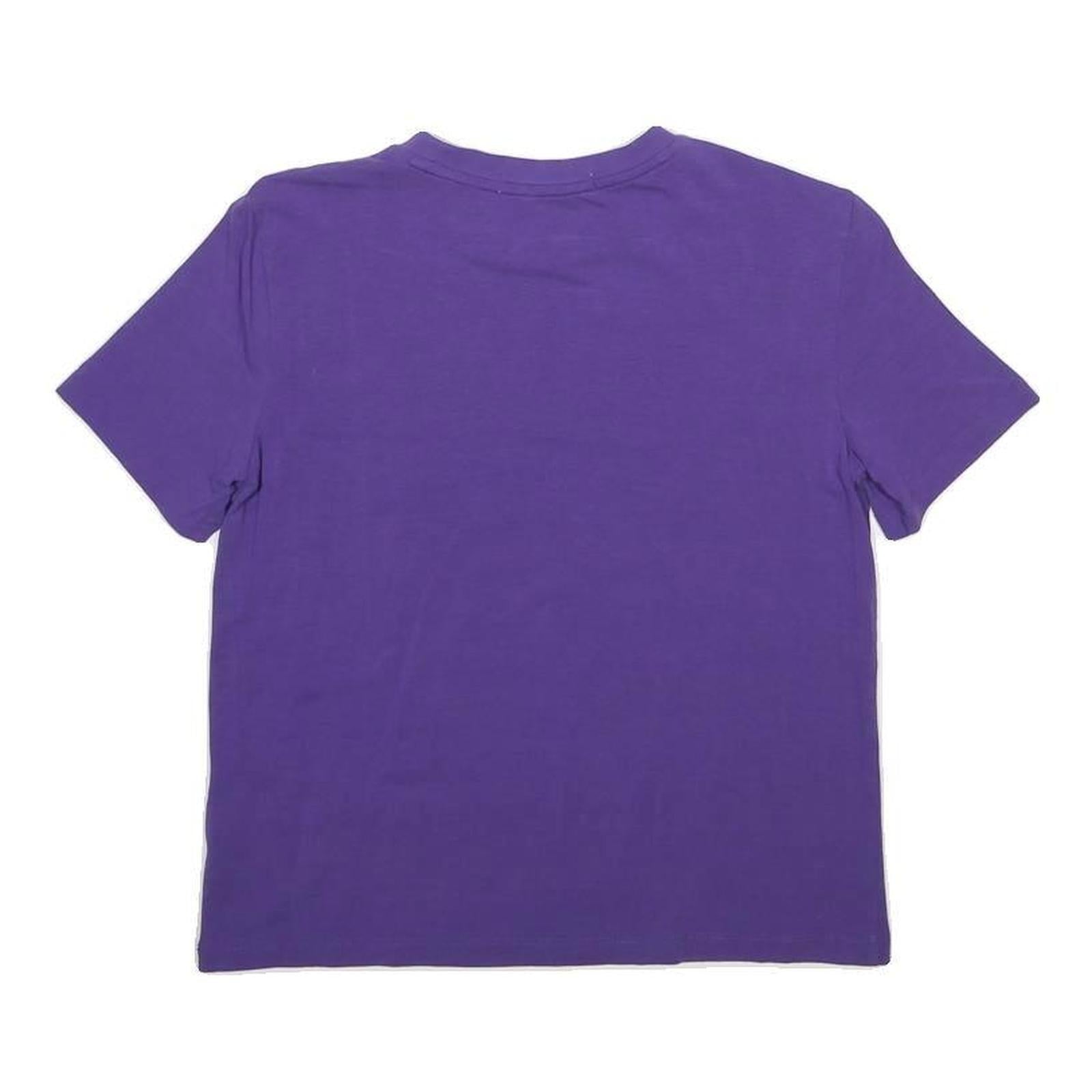 CALVIN KLEIN JEANS Womens Purple XS Short Sleeve Crew Neck Logo T-Shirt