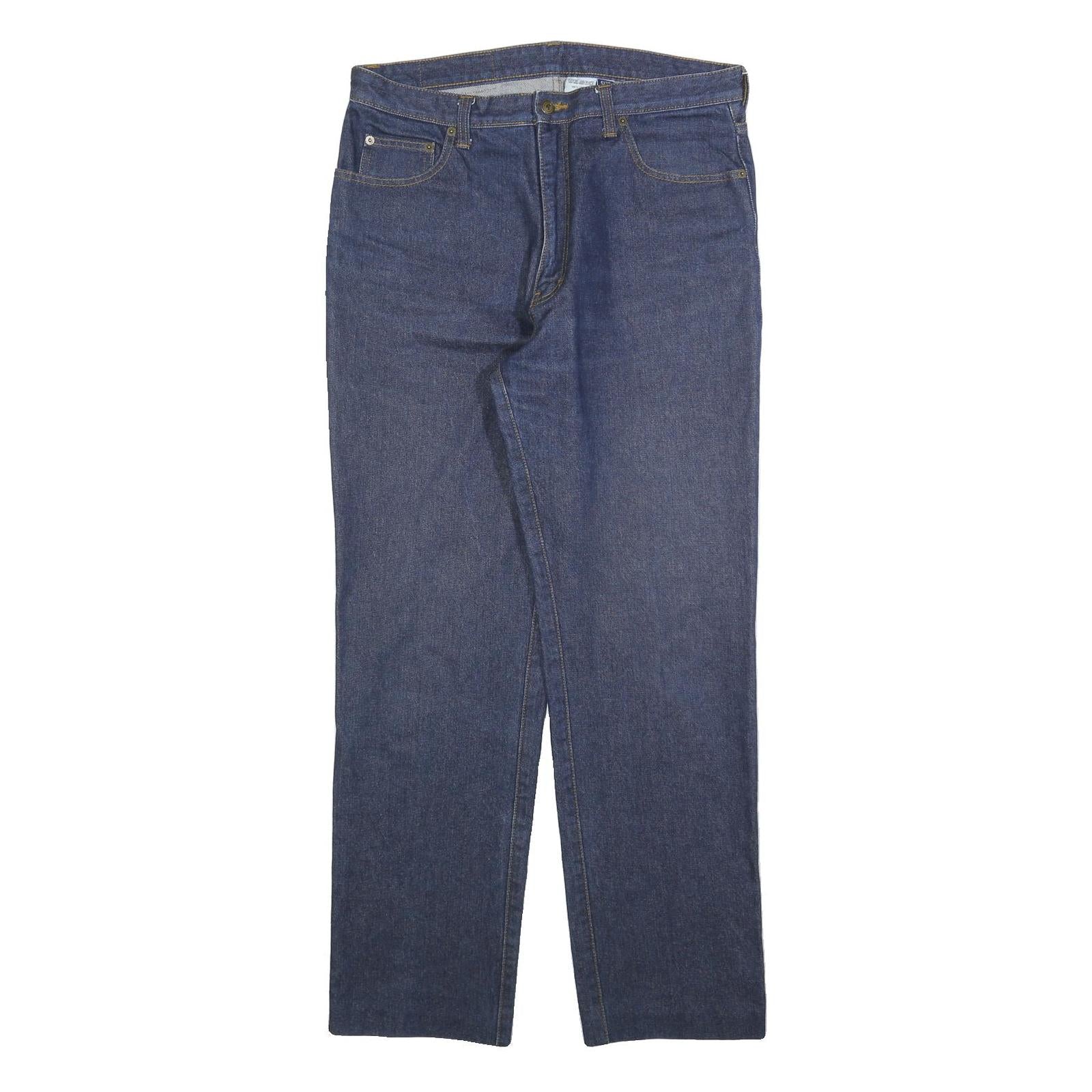 GSWD Mens Regular Fit Blue Denim Jeans Cotton Blend W34 L30 Classic Zip