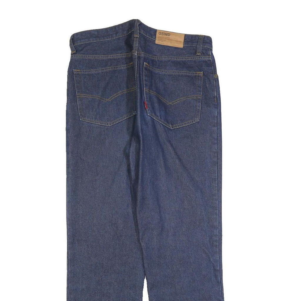 GSWD Mens Regular Fit Blue Denim Jeans Cotton Blend W34 L30 Classic Zip