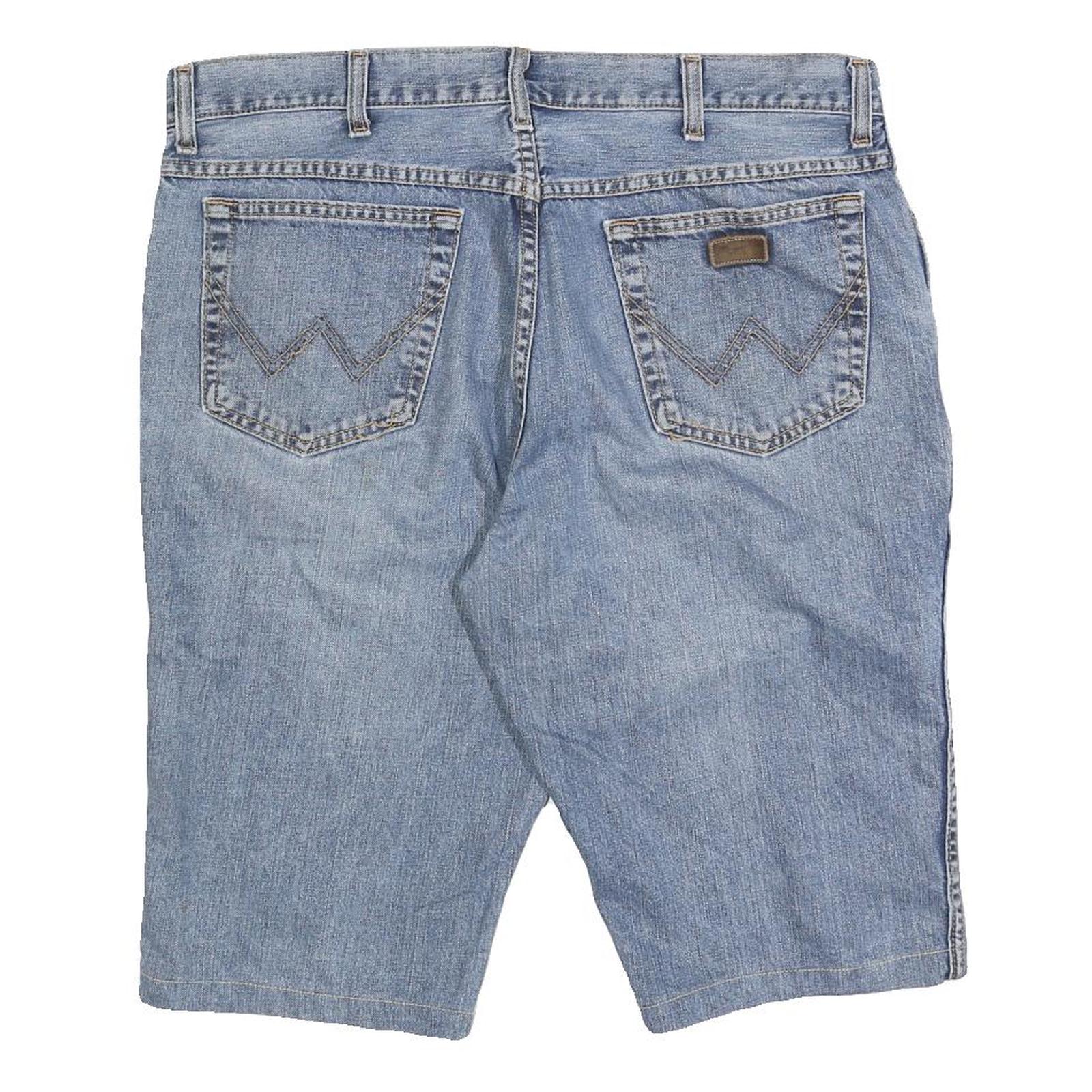 WRANGLER Mens Denim Blue Classic XL W38 Cotton Blend Shorts Casual Regular Fit