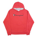 CHAMPION Mens Red Pullover Hoodie L Cotton Blend Hooded Sweatshirt