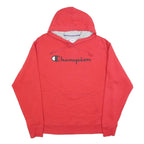 CHAMPION Mens Red Pullover Hoodie L Cotton Blend Hooded Sweatshirt