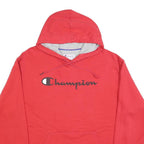 CHAMPION Mens Red Pullover Hoodie L Cotton Blend Hooded Sweatshirt