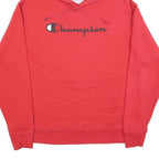 CHAMPION Mens Red Pullover Hoodie L Cotton Blend Hooded Sweatshirt