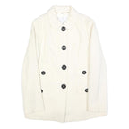 BOGNER Womens White Wool Blend Button Jacket L Casual Timeless Elegant Design