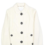 BOGNER Womens White Wool Blend Button Jacket L Casual Timeless Elegant Design