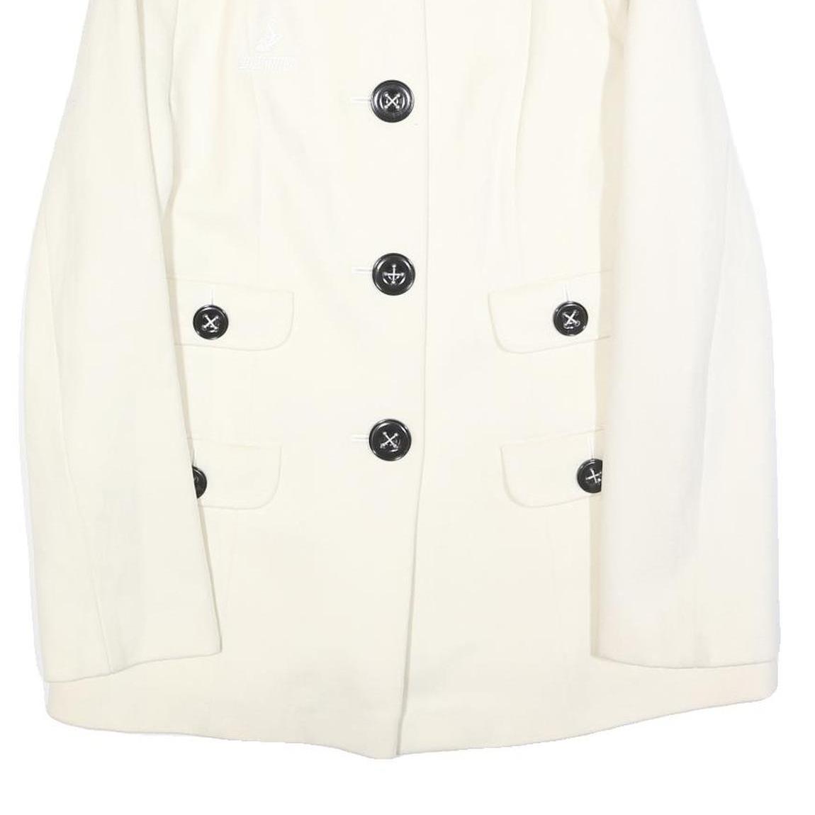 BOGNER Womens White Wool Blend Button Jacket L Casual Timeless Elegant Design