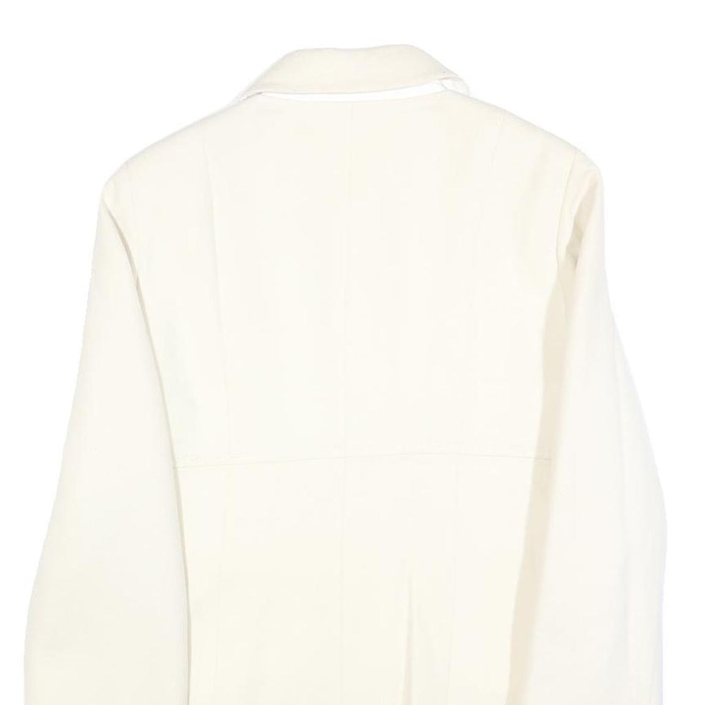 BOGNER Womens White Wool Blend Button Jacket L Casual Timeless Elegant Design