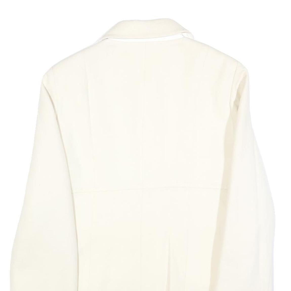 BOGNER Womens White Wool Blend Button Jacket L Casual Timeless Elegant Design