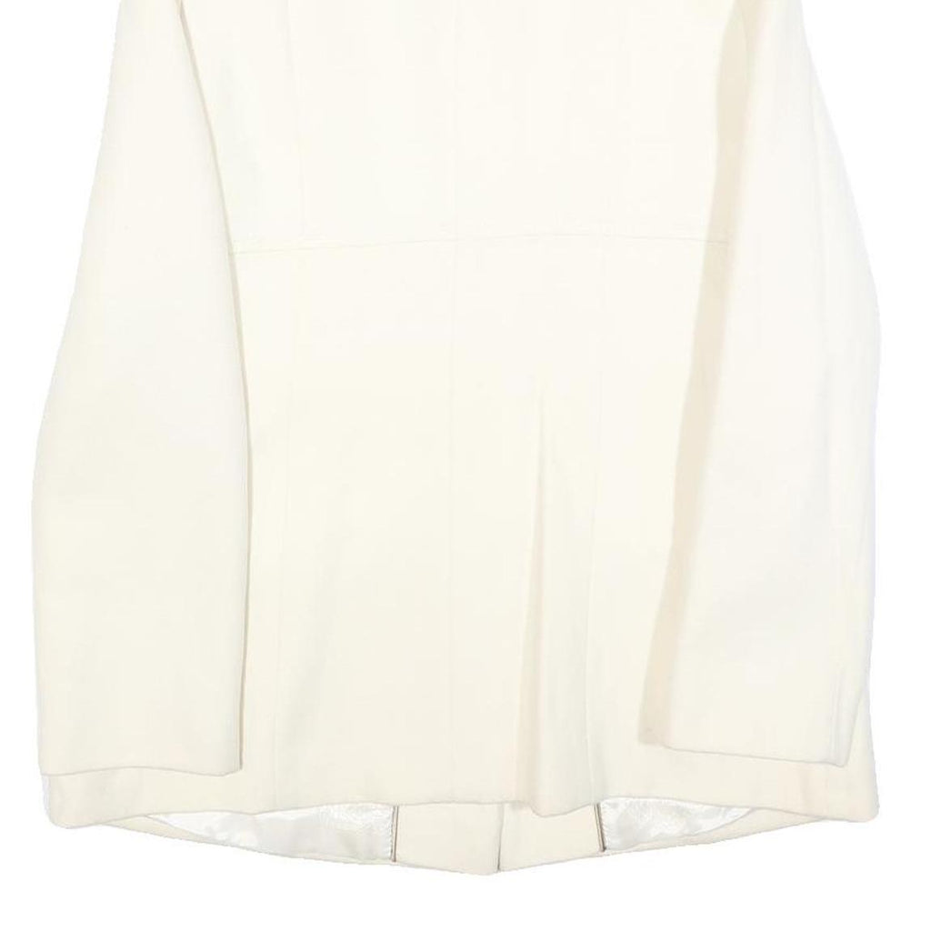 BOGNER Womens White Wool Blend Button Jacket L Casual Timeless Elegant Design