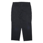 DICKIES Mens Cotton Blend Black Relaxed Cargo Trousers W38 L30 Workwear Style