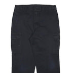 DICKIES Mens Cotton Blend Black Relaxed Cargo Trousers W38 L30 Workwear Style