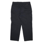 DICKIES Mens Cotton Blend Black Relaxed Cargo Trousers W38 L30 Workwear Style