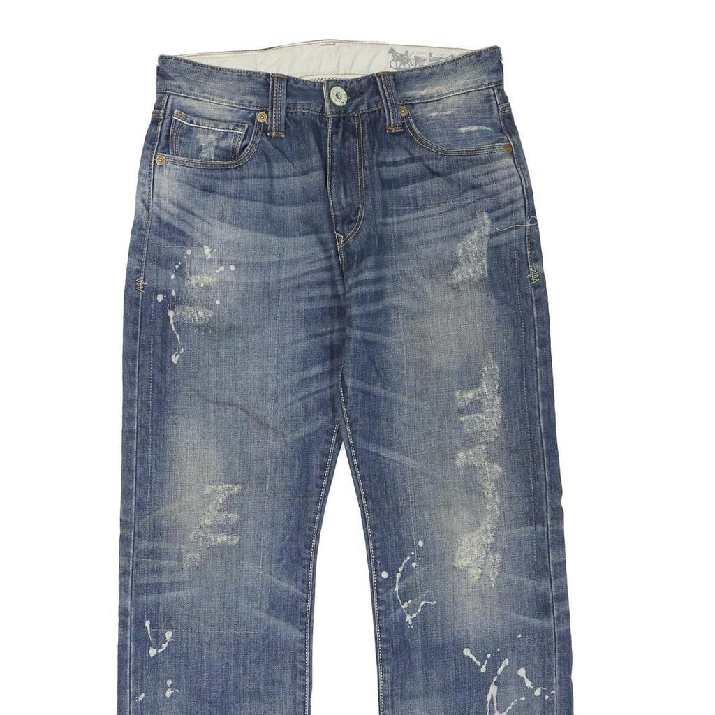 LEVI'S 523 Womens Jeans Blue Regular Straight Denim Medium W30 L28 Distressed