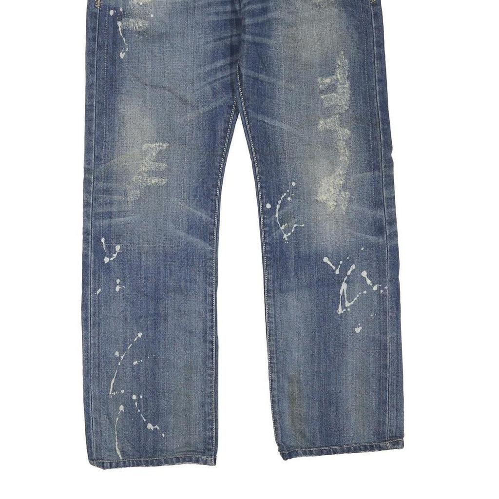 LEVI'S 523 Womens Jeans Blue Regular Straight Denim Medium W30 L28 Distressed