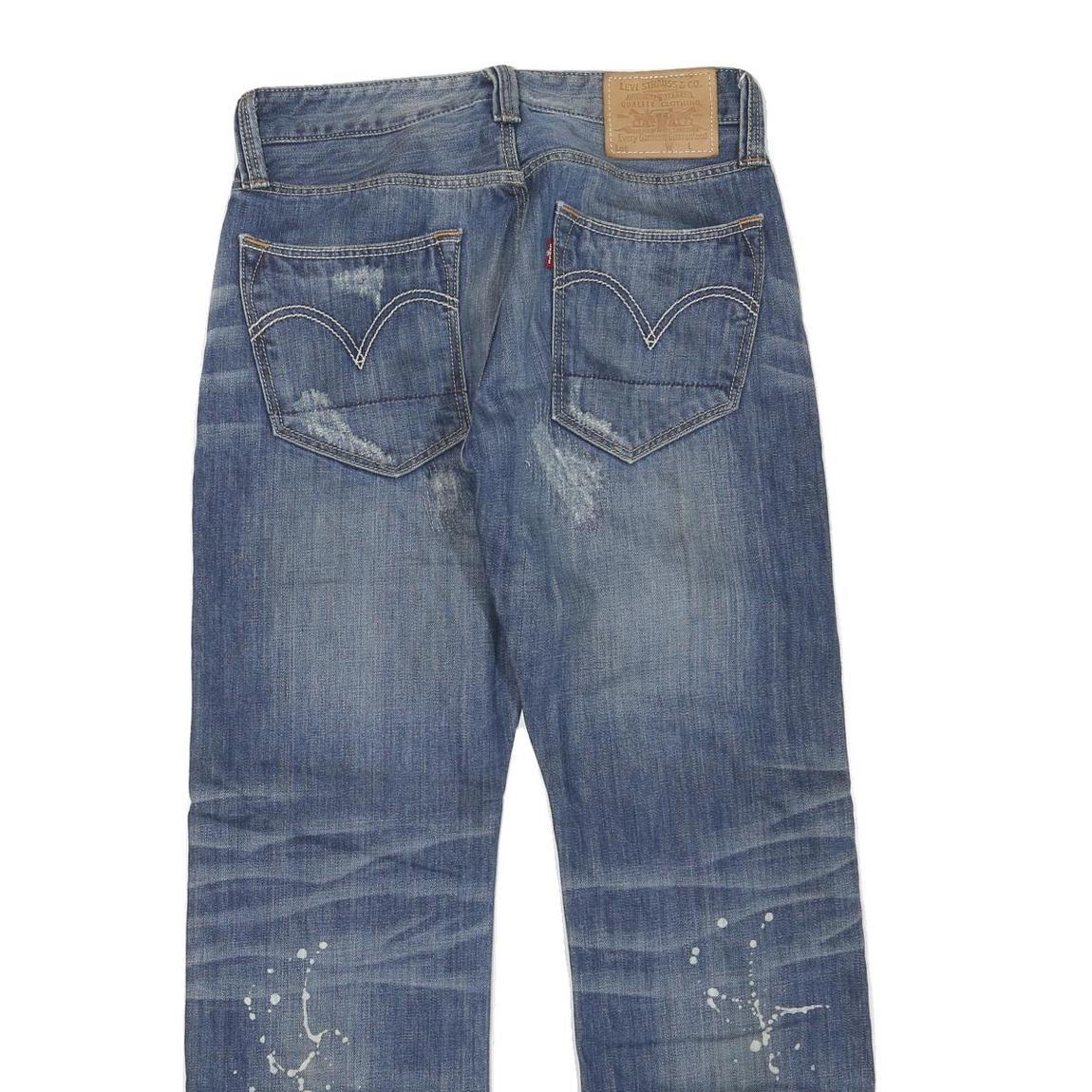 LEVI'S 523 Womens Jeans Blue Regular Straight Denim Medium W30 L28 Distressed