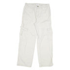 Womens White Regular Cotton Straight Fit Jeans W31 L29 Cargo Pocket Casual