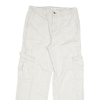 Womens White Regular Cotton Straight Fit Jeans W31 L29 Cargo Pocket Casual