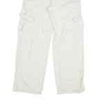 Womens White Regular Cotton Straight Fit Jeans W31 L29 Cargo Pocket Casual