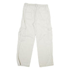 Womens White Regular Cotton Straight Fit Jeans W31 L29 Cargo Pocket Casual