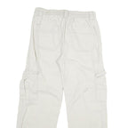 Womens White Regular Cotton Straight Fit Jeans W31 L29 Cargo Pocket Casual