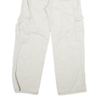 Womens White Regular Cotton Straight Fit Jeans W31 L29 Cargo Pocket Casual