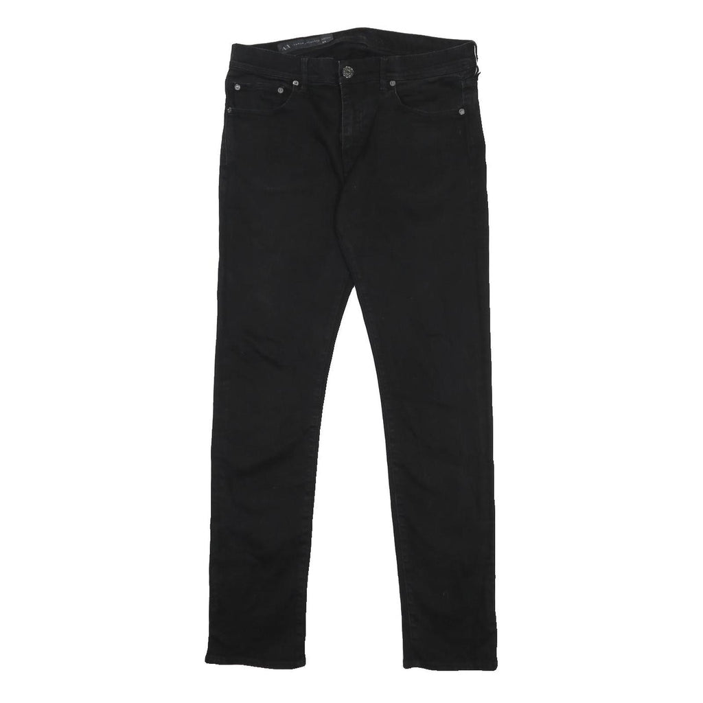 ARMANI EXCHANGE Mens Jeans Black Slim Skinny Denim W33 L31 Zip Cotton Blend