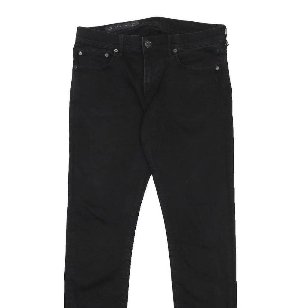 ARMANI EXCHANGE Mens Jeans Black Slim Skinny Denim W33 L31 Zip Cotton Blend