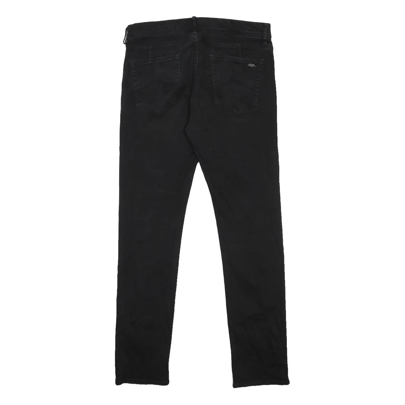 ARMANI EXCHANGE Mens Jeans Black Slim Skinny Denim W33 L31 Zip Cotton Blend