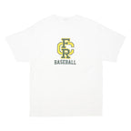 PORT & COMPANY Mens White FR Baseball Graphic T-Shirt XL Short Sleeve Crew Neck