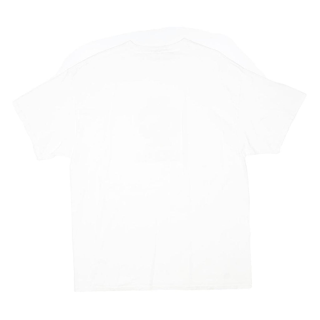 PORT & COMPANY Mens White FR Baseball Graphic T-Shirt XL Short Sleeve Crew Neck