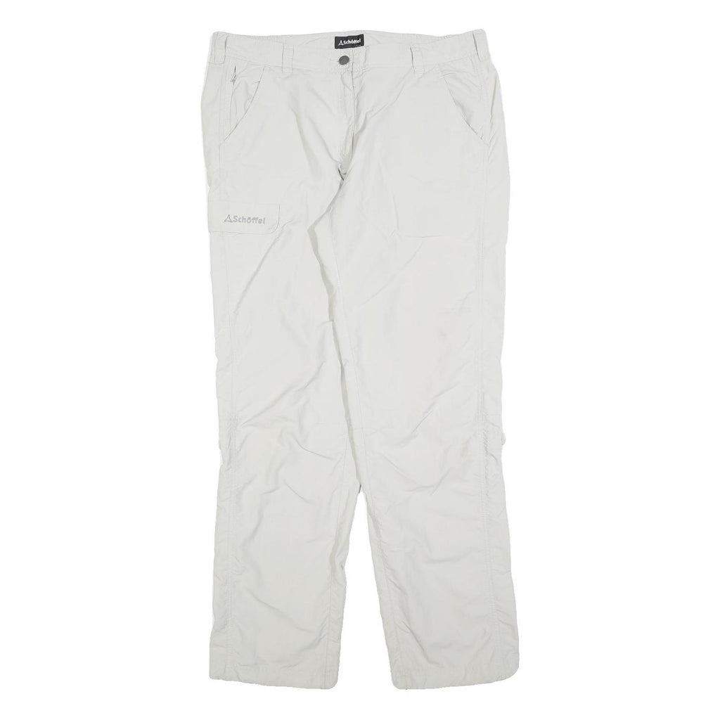 SCHOFFEL Womens Polyester Blend White Regular Straight Trousers W36 L32 Outdoor