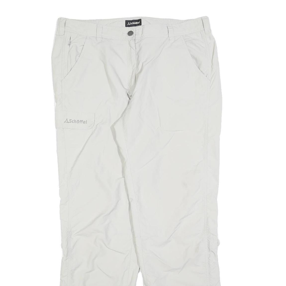 SCHOFFEL Womens Polyester Blend White Regular Straight Trousers W36 L32 Outdoor