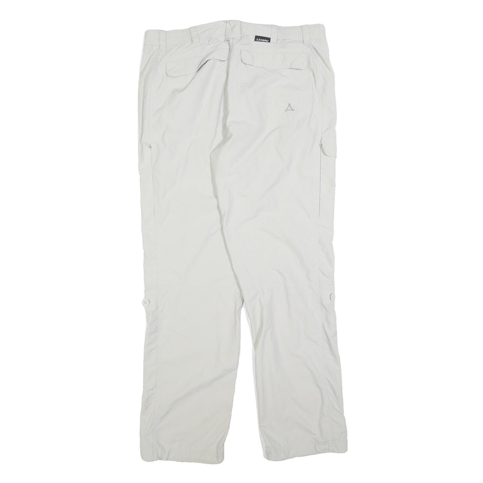 SCHOFFEL Womens Polyester Blend White Regular Straight Trousers W36 L32 Outdoor