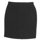 LUISA SPAGNOLIA Womens Black Straight Knee Length Polyester Skirt M Classic