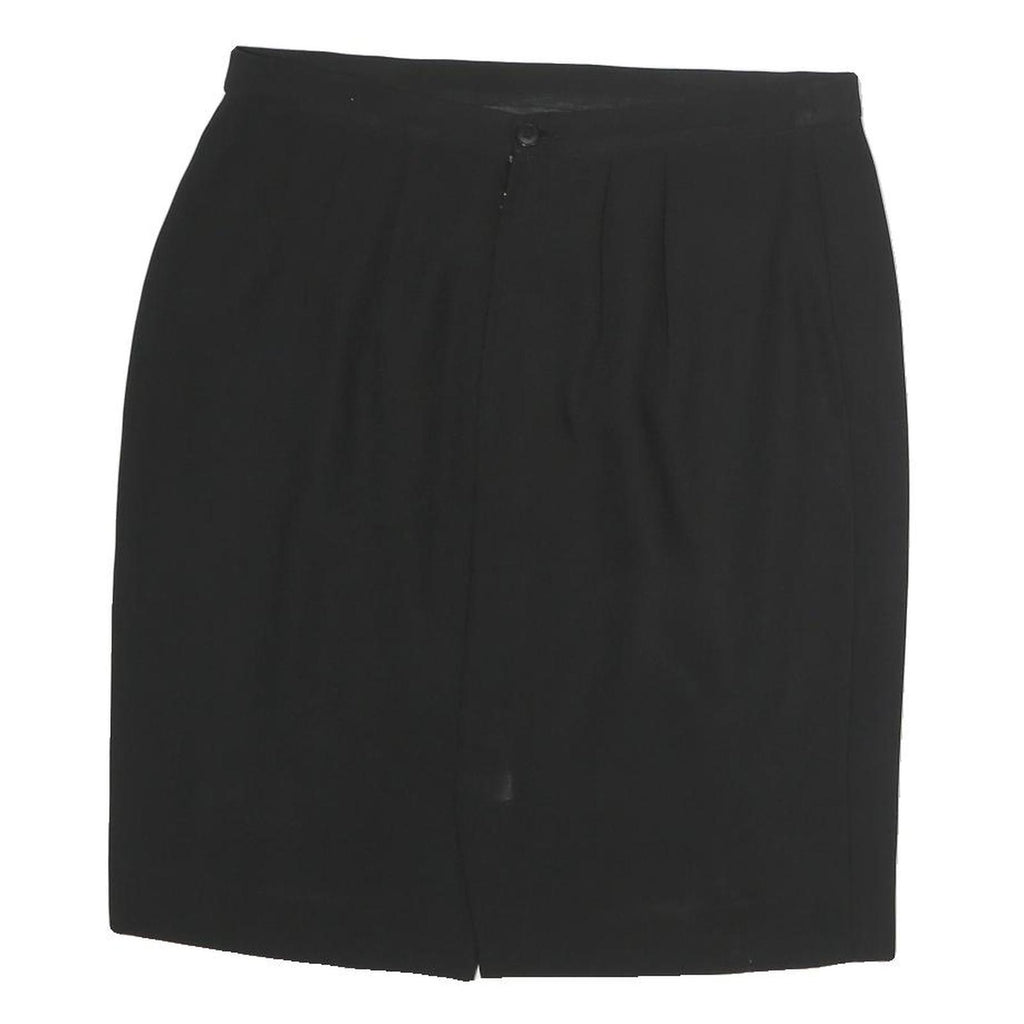 LUISA SPAGNOLIA Womens Black Straight Knee Length Polyester Skirt M Classic