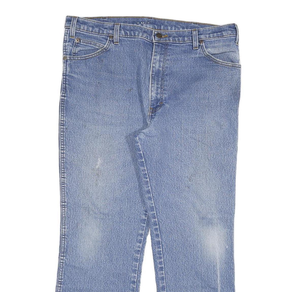 DICKIES Mens Jeans Blue Regular Straight Denim Medium W38 L30 Workwear Zip