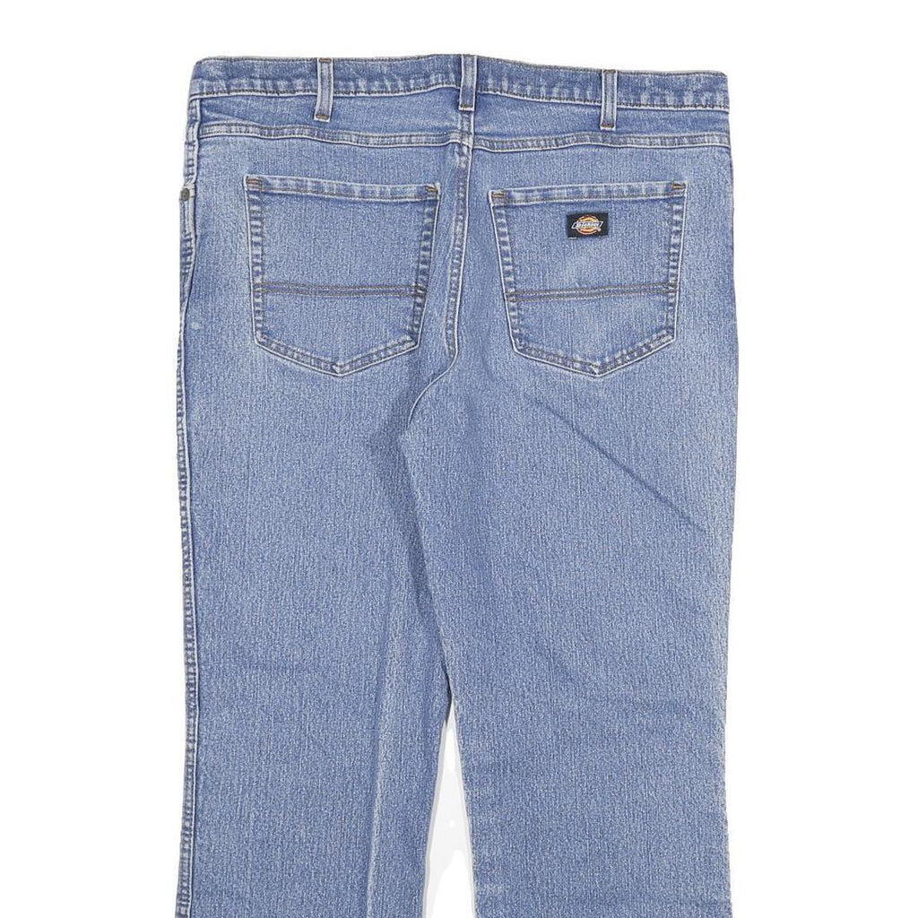 DICKIES Mens Jeans Blue Regular Straight Denim Medium W38 L30 Workwear Zip