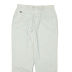 LACOSTE Mens Cotton Blend White Relaxed Straight Trousers W31 L27 Casual Summer
