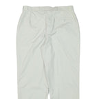 LACOSTE Mens Cotton Blend White Relaxed Straight Trousers W31 L27 Casual Summer