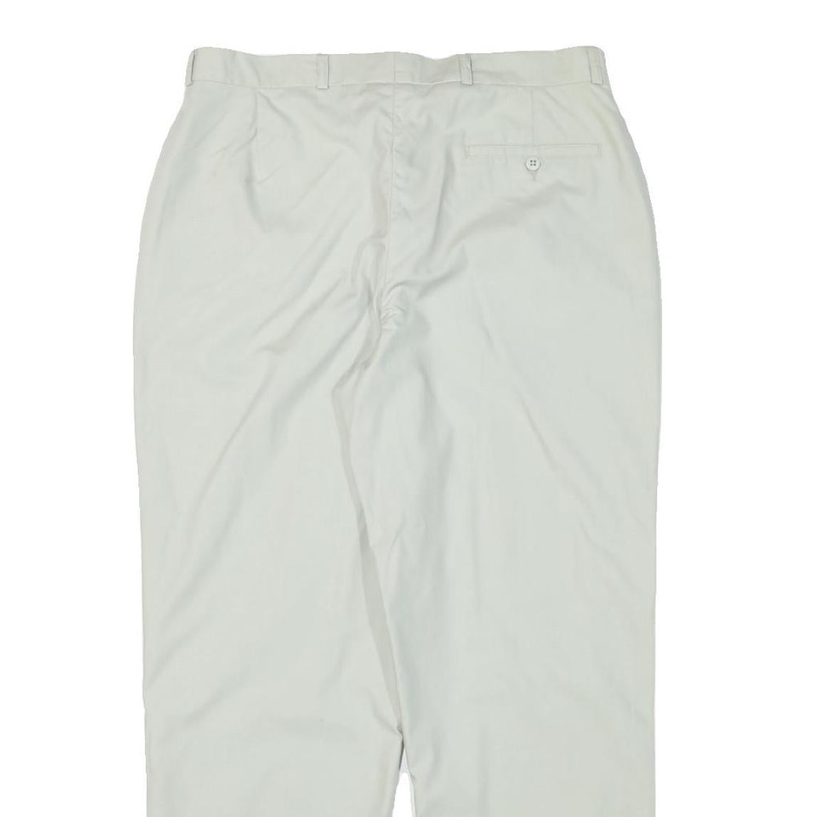 LACOSTE Mens Cotton Blend White Relaxed Straight Trousers W31 L27 Casual Summer