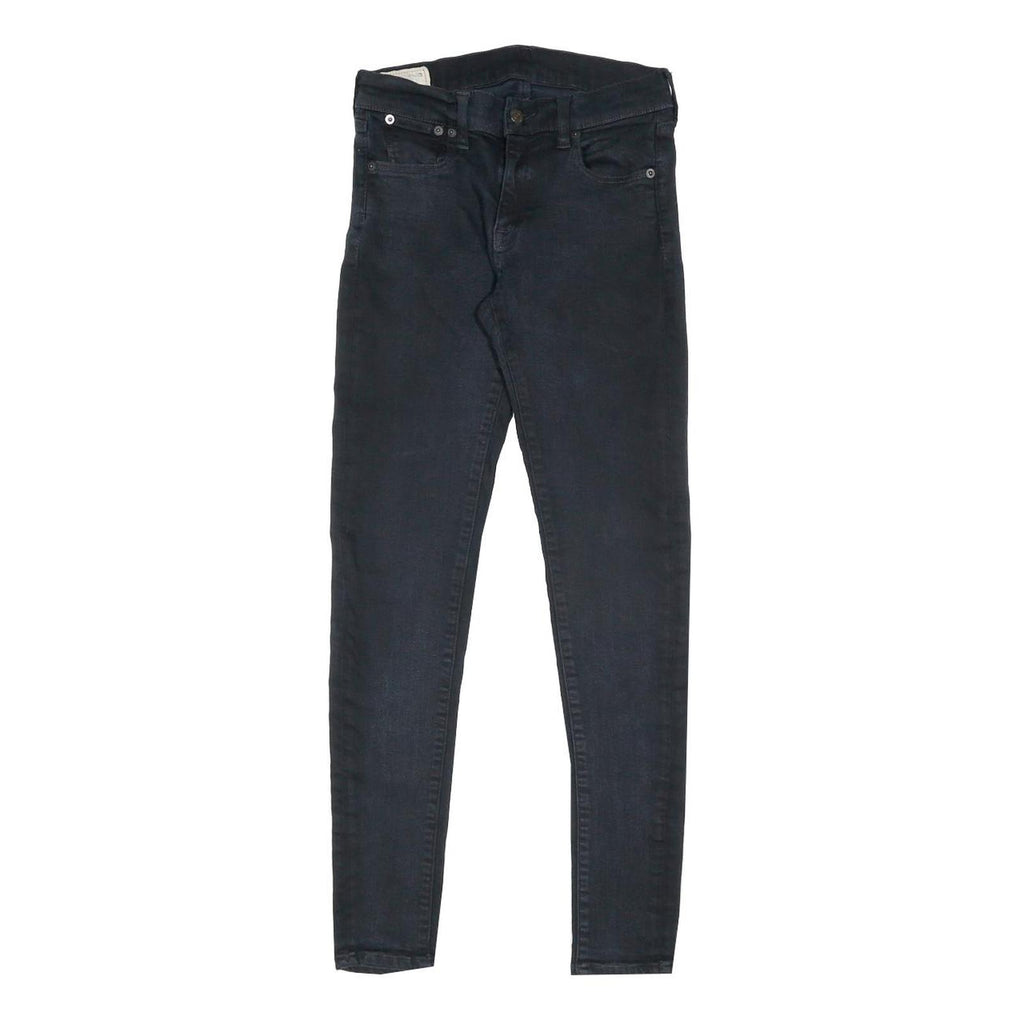 POLO RALPH LAUREN Womens Slim Black Denim Jeans W28 L30 Stretch Comfort Zip