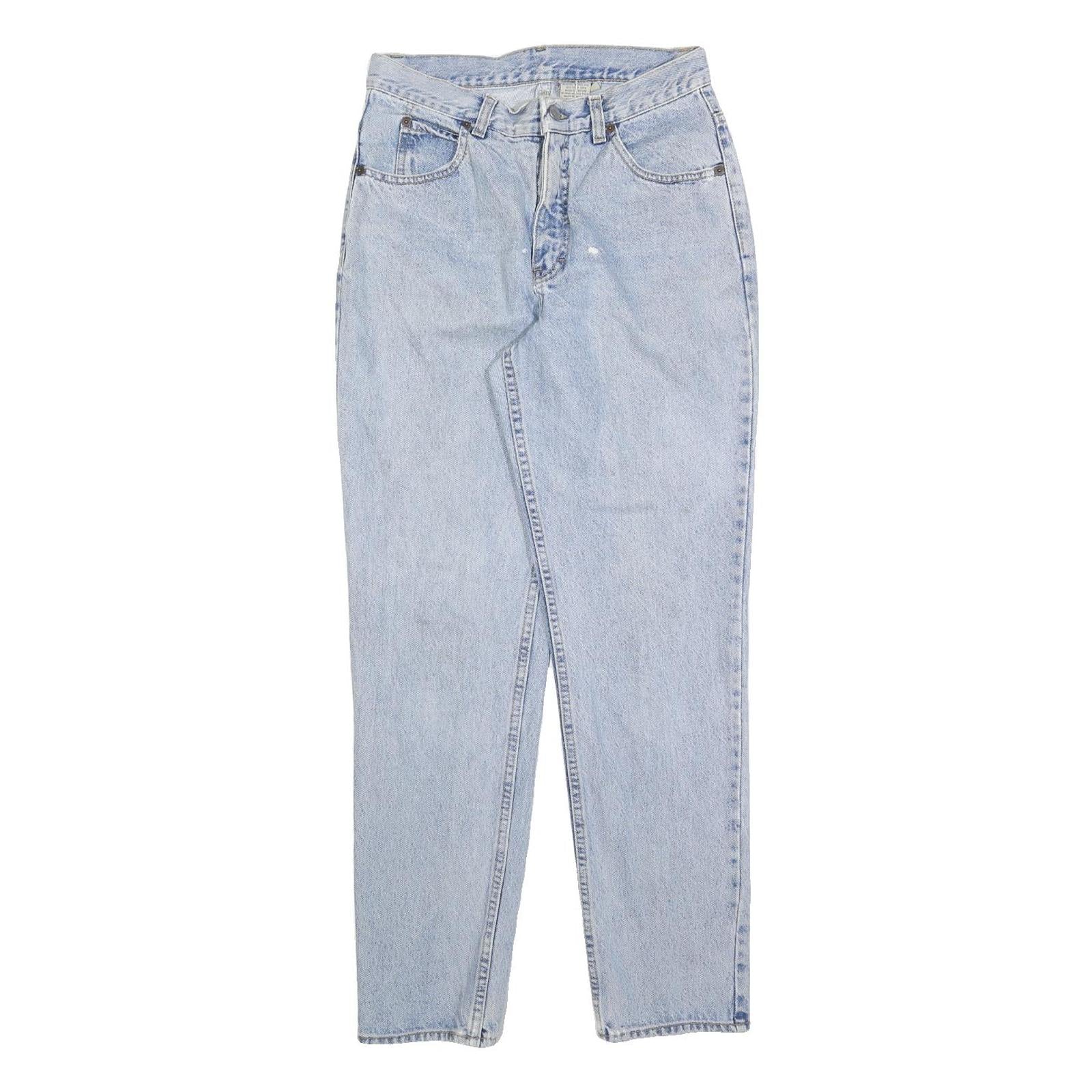 CALVIN KLEIN Womens Jeans Light Blue Regular Straight Denim Stone Wash W28 L30