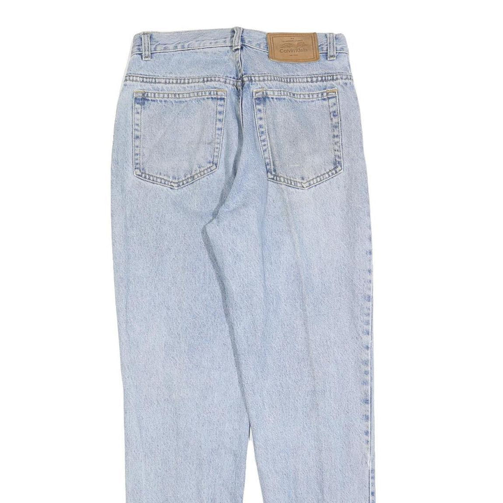 CALVIN KLEIN Womens Jeans Light Blue Regular Straight Denim Stone Wash W28 L30