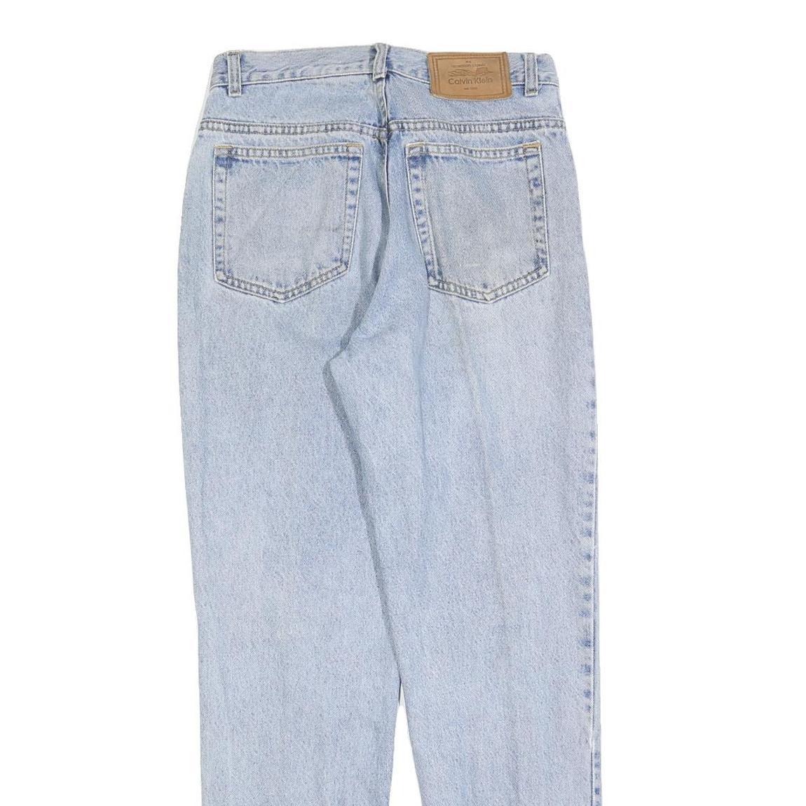 CALVIN KLEIN Womens Jeans Light Blue Regular Straight Denim Stone Wash W28 L30