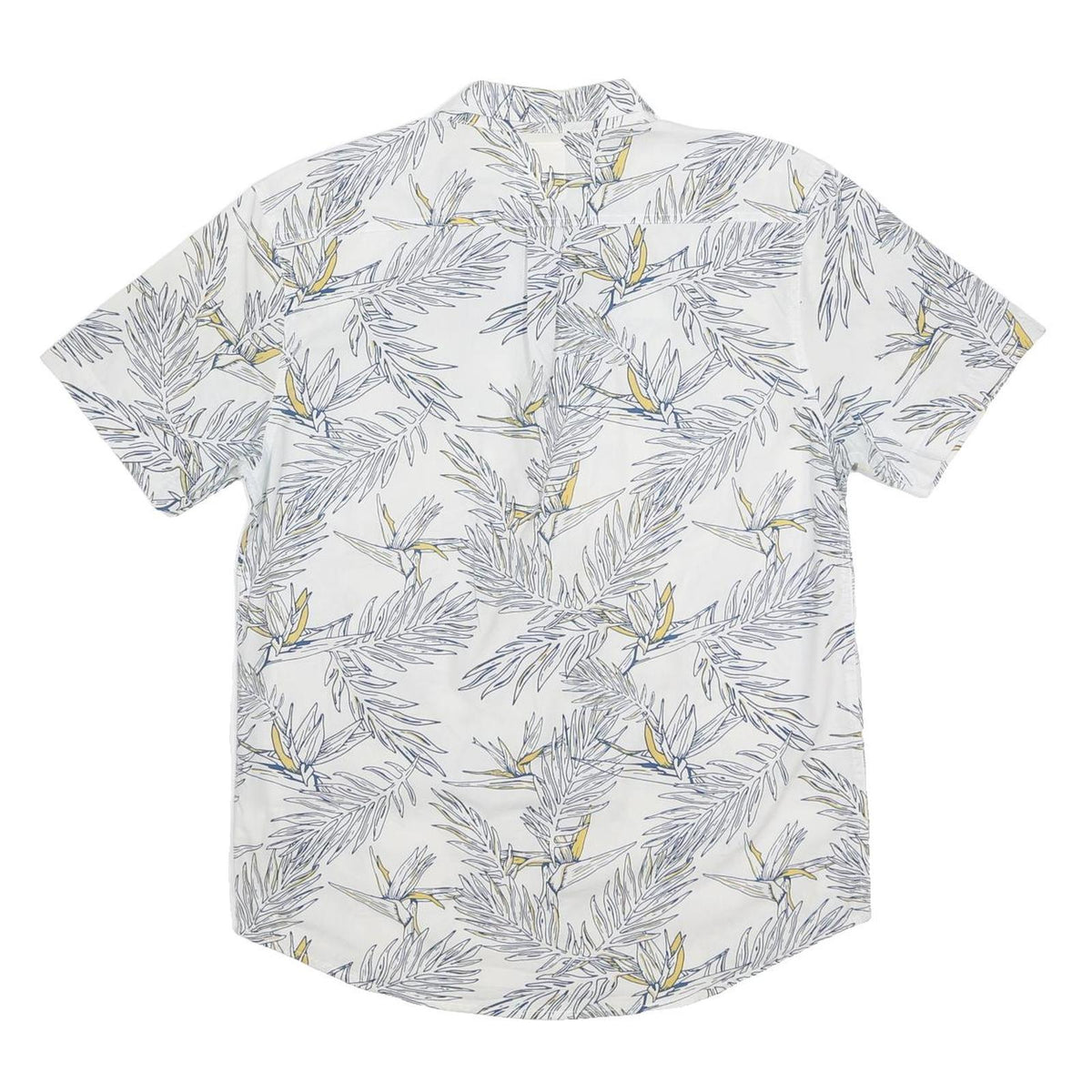 LEVI'S Mens White Blue & Yellow Tropical Print Shirt L Cotton Blend Casual