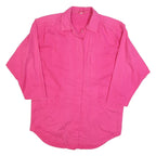 Womens Pink Cotton Blend Button Jacket L Casual Relaxed Fit Plain Stylish